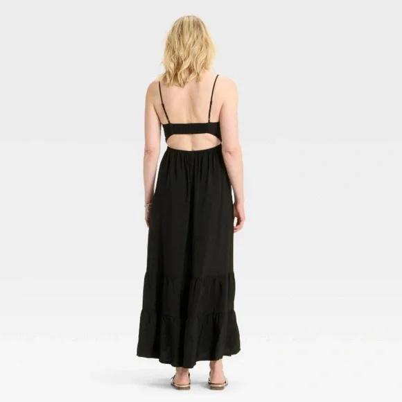 Women's Open Back Maxi Dress - A New Day™ Black - Picture 2 of 6